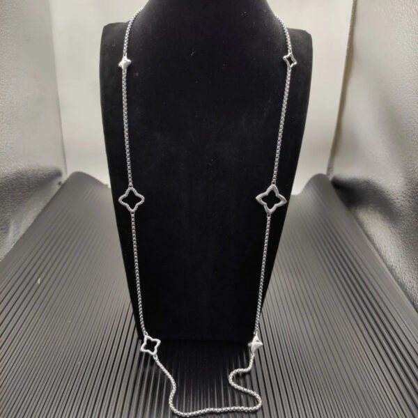 David Yurman Sterling Silver Quatrefoil Chain Necklace