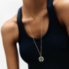 Color Blossom XL Medallion, Pink Gold, Malachite and Diamond