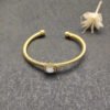 69506B9D-6F5D-9A70-3E49-81BF75050F11.jpg Cable Classics Bracelet with White Agate and Diamonds 18K Yellow Gold 4mm