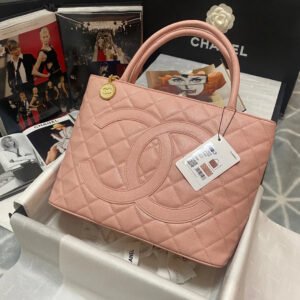 Chanel Medallion Tote Gold Hardware Caviar Pink For Women, Women&rsquo;s Handbags, Shoulder Bags 15.6in/32cm