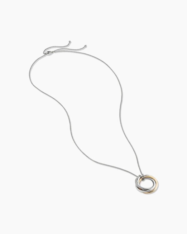 6A2A7EB0-819D-2864-0B3A-DCDCFCAF7067.jpg Crossover Pendant Necklace Sterling Silver with 14K Yellow Gold, 37mm