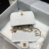 Chanel Mini Flap Bag With CC Ball On Strap White For Women, Women&rsquo;s Handbags, Shoulder And Crossbody Bags 6.7in/17cm AS1786