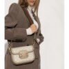 Gucci Horsebit 1955 Canvas Mini Shoulder Bag White Beige