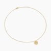 Initial Charm Necklace 18K Yellow Gold with Diamond K