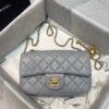 Chanel Flap Bag With CC Ball On Strap Grey For Women, Women&rsquo;s Handbags, Shoulder And Crossbody Bags 7.8in/20cm AS1787