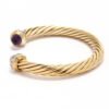 Classic Cablespira&reg; Bracelet 18K Yellow Gold with Amethyst and Half Diamonds, 7mm