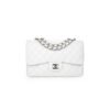 6CBE4AB0-487D-1EA1-254D-218B0DEC72A7.jpg CHANEL SMALL CLASSIC FLAP HANDBAG SILVER METAL