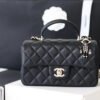 Chanel Mini Flapbag With Top Handle Black For Women 7.8in/20cm