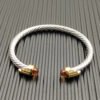 5mm Cable Bracelet with Champagne & Diamond Accents