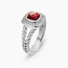Petite Albion&reg; Ring Sterling Silver with Garnet and Diamonds - 6