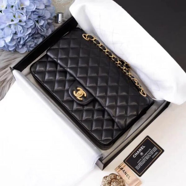 6EEC2D7E-5EAB-96D2-B667-288827ACA80C.jpg Chanel 1112 Black Medium Size 2.55 Lambskin Leather Flap Bag