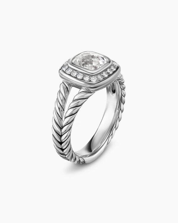 6EEE3D87-83B8-0629-751F-0B298A50A3A4.jpg Petite Albion Ring Sterling Silver with White Topaz and Diamonds, 7mm