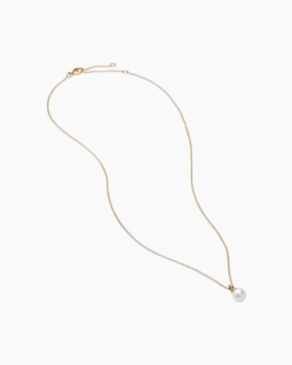 6EFC9086-9418-B225-8593-3E73953683F4.jpg Petite Solari Pendant Necklace 18K Yellow Gold with Pearl and Diamonds, 11.5mm