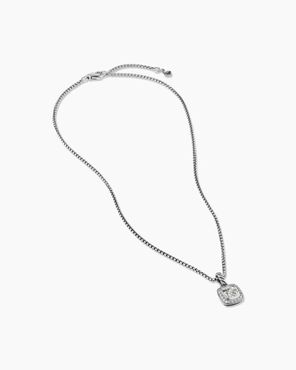 6FE0FF2D-43A2-55BE-C8AA-FF18321583B3.jpg Petite Albion Pendant Necklace Sterling Silver with White Topaz and Diamonds, 7mm