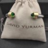 Classic Cable Bracelet Sterling Silver with Peridot and Diamonds, 5mm