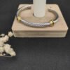 David Yurman 5mm 18k Gold and Sterling Silver Diamond Station Cable Bracelet