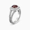 Petite Albion&reg; Ring Sterling Silver with Garnet and Diamonds, 7mm