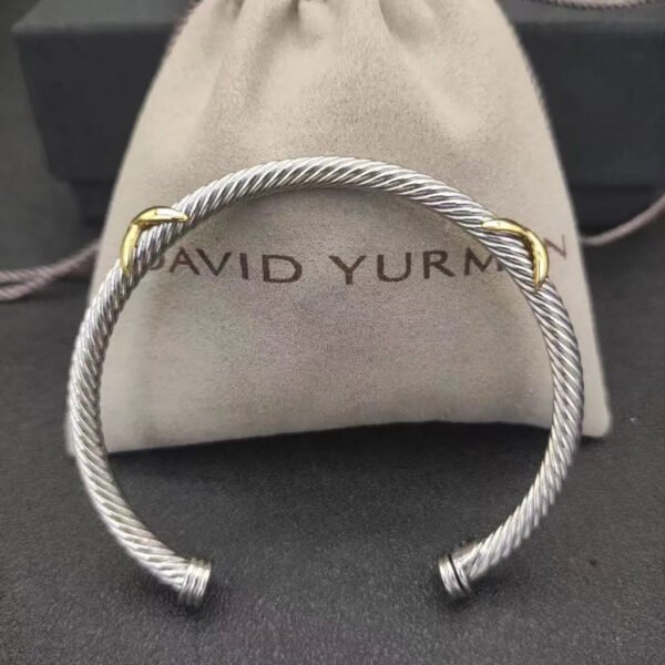 72514AD9-CBDF-BF20-BB95-75261C1B3457.jpg X Classic Cable Station Bracelet Sterling Silver with 18K Yellow Gold, 4mm