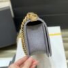 Chanel Boy Handbag Dark Grey Gold Toned Hardware For Women 9.8in/25cm