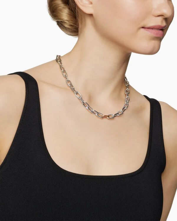 72E15AE1-8134-C24C-F492-4E89295C2F4A.jpg DY Madison® Chain Necklace Sterling Silver with 18K Rose Gold, 8.5mm