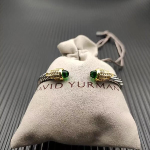 5mm Cable Bracelet with Peridot & Diamond Accents