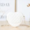 Chanel Mini Heart Bag White For Women 7in/18cm AS3191 B07958 10601