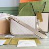 Gucci Horsebit 1955 Canvas Small Shoulder Bag White Beige