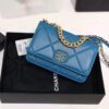 Chanel 19 WOC Flap Bag 20cm Goatskin Leather Spring/Summer Act 1 Collection, Blue