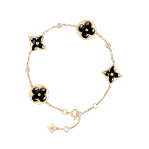 73BCCF10-6A2F-C01D-6E2A-98508116238D.png Color Blossom BB Multi-Motif Bracelet, Yellow Gold, Onyx And Diamonds