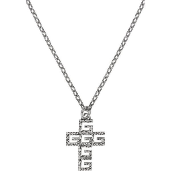 Silver Square G Cross Necklace