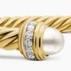 Classic Cablespira&reg; Bracelet 18K Yellow Gold with Pearls and Diamonds, 5mm