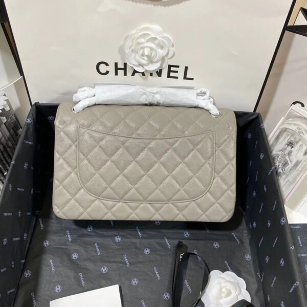 Chanel Large Classic Handbag Silver Hardware Grey For Women, Women&rsquo;s Handbags, Shoulder Bags 11.8in/30cm