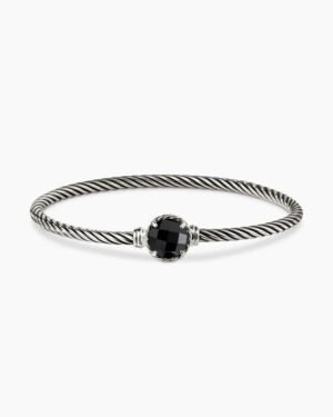 Petite Chatelaine&reg; Bracelet Sterling Silver with Black Onyx, 3mm - 17cm
