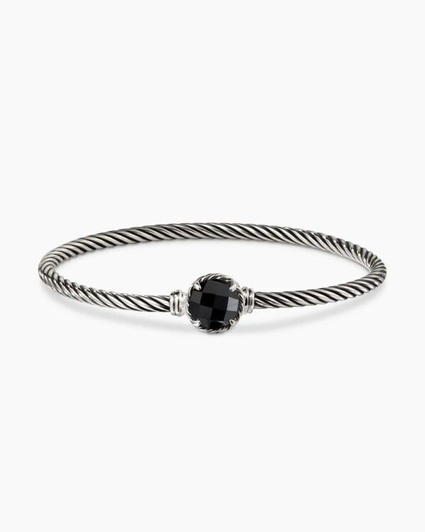 Petite Chatelaine&reg; Bracelet Sterling Silver with Black Onyx, 3mm - 17cm