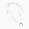 Pave Crossover Pendant Necklace 18K White Gold with Diamonds, 30mm