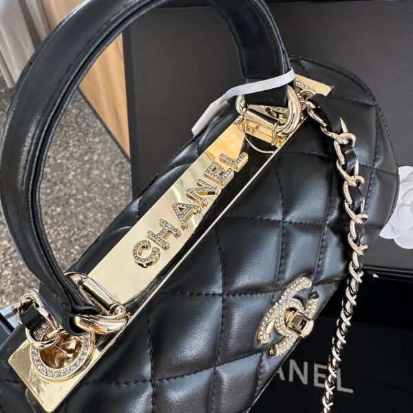 Flap Bag with Top Handle - Black