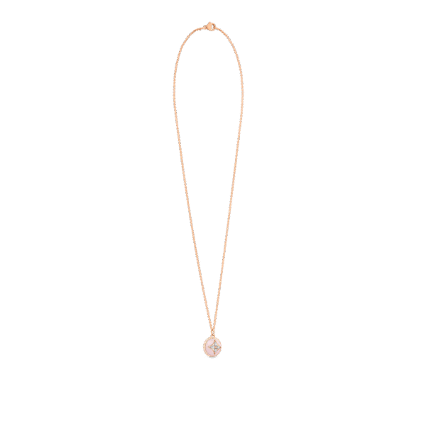 B Blossom Pendant, Pink Gold, White Gold, Pink Opal And Diamonds