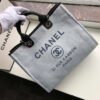 Chanel Deauville Tote 38cm White Gray For Women A66941