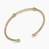 Petite Helena Cablespira&reg; Station Bracelet 18K Yellow Gold with Diamonds, 3mm