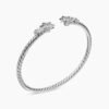 Starburst Cable Bracelet Sterling Silver with Diamonds, 4mm