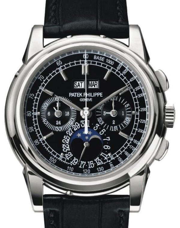 Perpetual Calendar Chronograph Platinum Black Dial 5970P-001