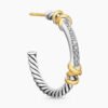 776809FF-4AE0-10D8-B506-D6961B7B7BC0.jpg Petite Helena Wrap Hoop Earrings Sterling Silver with 18K Yellow Gold and Diamonds