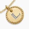 Initial Charm Necklace 18K Yellow Gold with Diamond L