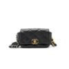 Chanel Lambskin Quilted Chanel 19 Waist Bag As1163 Black