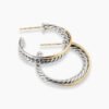 7910823C-5E64-C6DD-0F6D-115A16596F17.jpg Crossover Hoop Earrings Sterling Silver with 18K Yellow Gold, 26.5mm