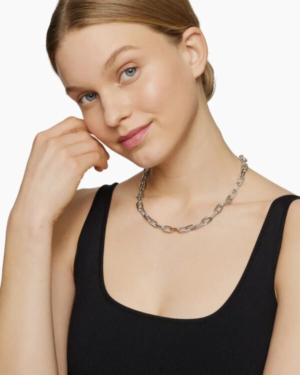 791DE43F-9F1F-132D-2354-9AAE25129891.jpg DY Madison® Chain Necklace Sterling Silver with 18K Rose Gold, 8.5mm