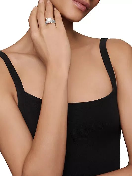 David Yurman  Cable Collectibles&reg; Pearl Ring with Diamonds - 6
