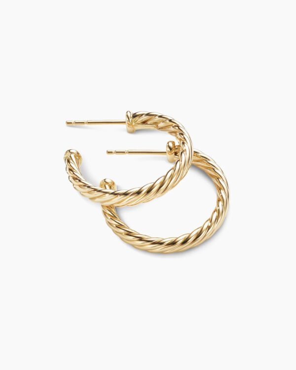 7993229A-ED69-EA3B-CC92-B6DDB4F66D4B.jpg Cablespira Hoop Earrings 18K Yellow Gold, 3/4in