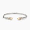 Helena Bracelet Sterling Silver with 18K Yellow Gold Domes and Diamonds, 4mm