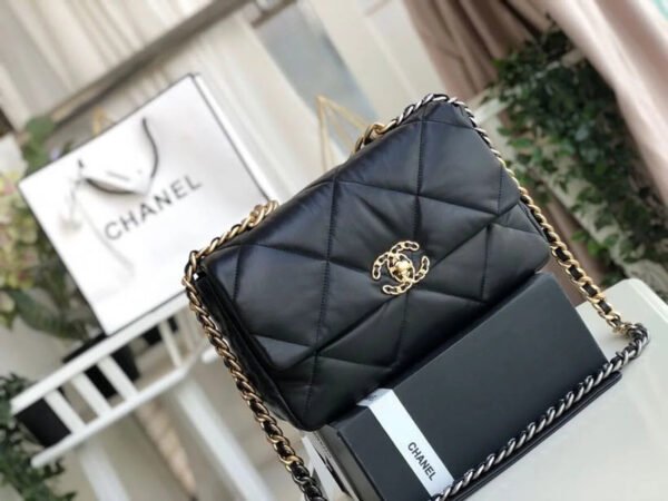 7A2334C3-5714-4E61-F1A6-01483DF7C814.jpg Chanel 19 HandBag Black For Women 11.8in/30cm